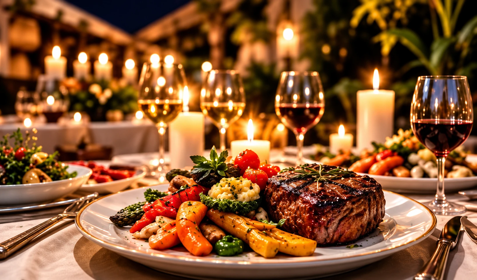 Diner in luxe setting